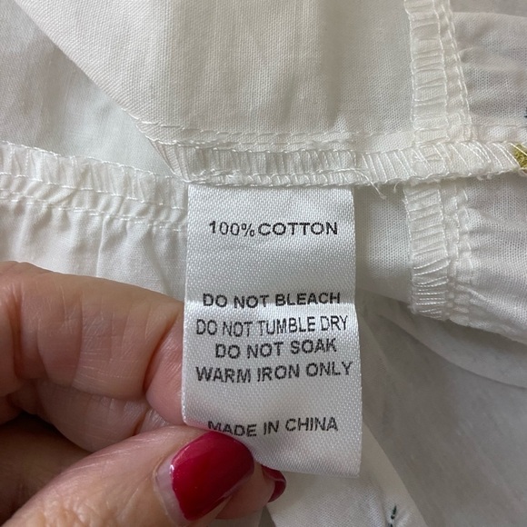 Ivy City White Floral Embroidered Dress Puff Sleeve size X-small - Picture 7 of 7